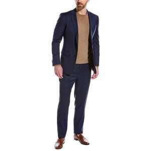 NEW Cavalli Class 2Pc Slim Fit Wool Suit Men's NAVY SIZE EU 52 /100%AUTHENTIC